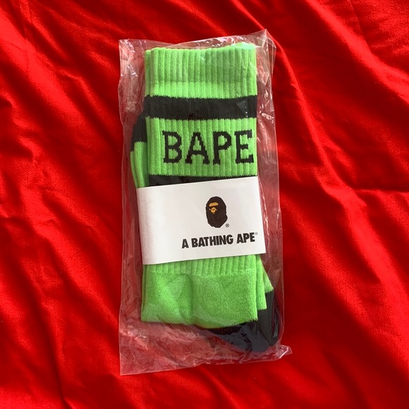 Bape Other - Green BAPE College Socks